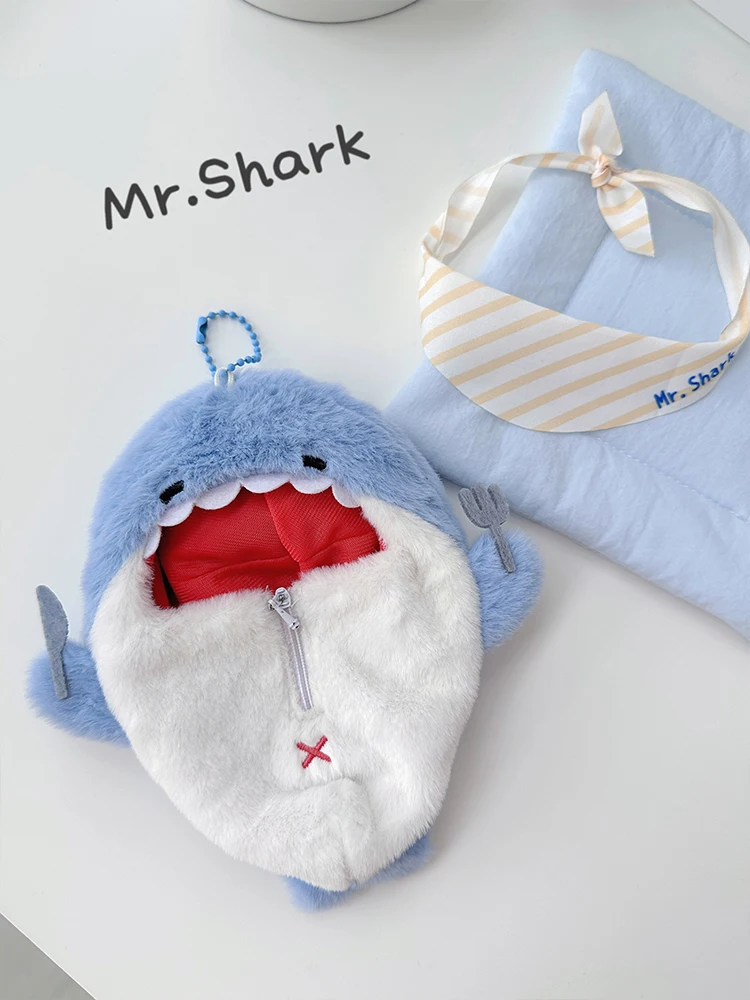 10cm Doll Clothes Blue Shark Baby Prince Costume Suit  Stuffed 10cm Plushies CottonPlush Doll Accessories Anime Toy Kids Gifts