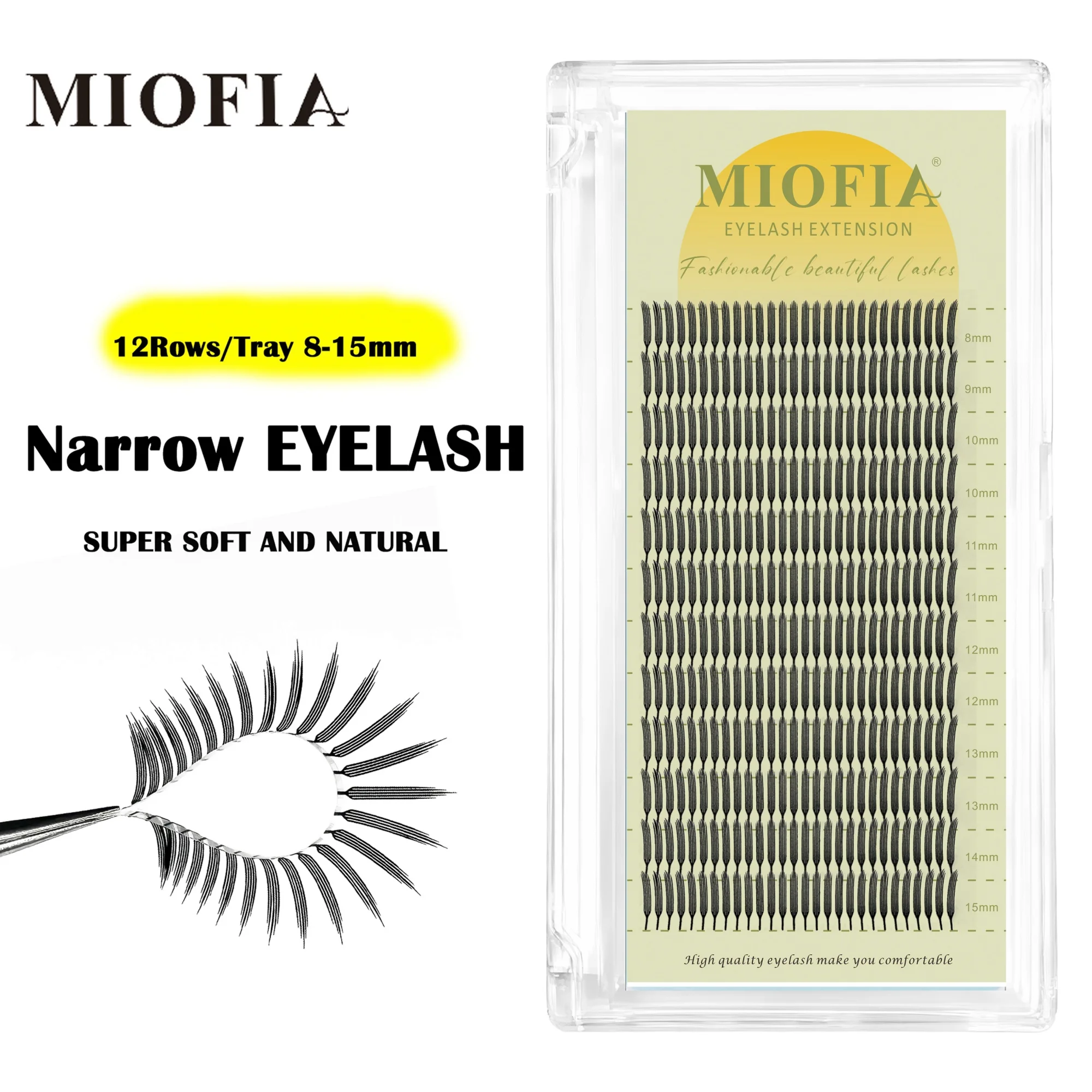 New Comic False Eyelashes Natural Soft 3D Narrow Feather Shape Eyelash Extension Smaller Spacing  Lashes Russia Volume Lashes