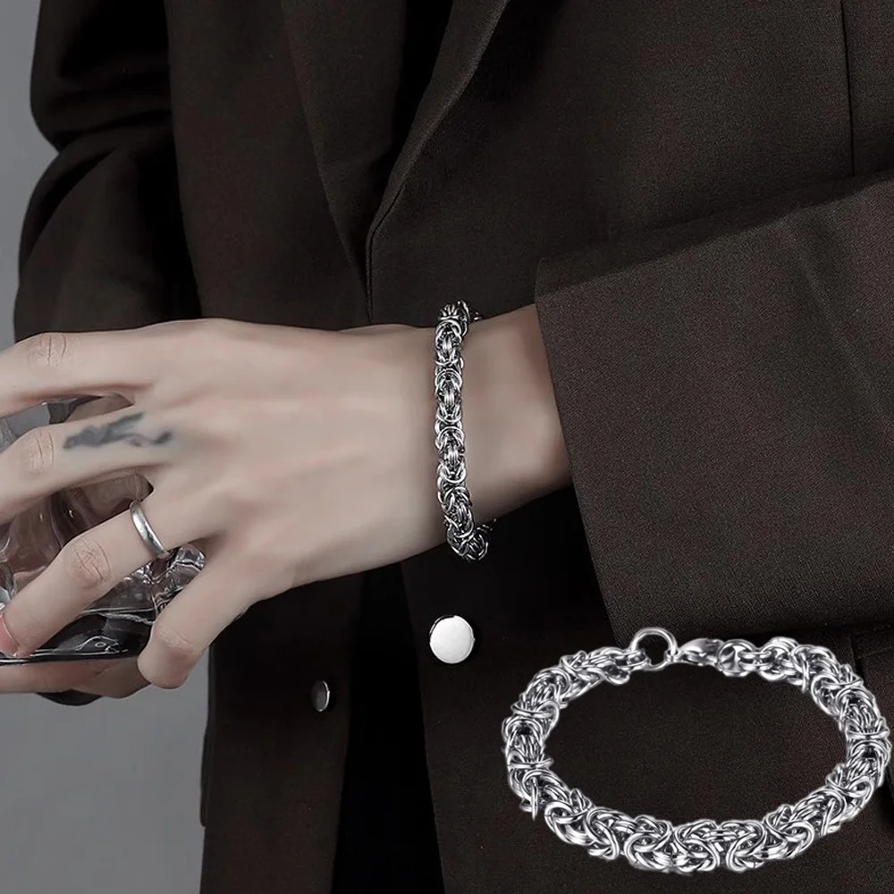8mm Width 19/21/23cm Length Stainless Steel Silver Color Men Women Lantern Chain Bracelet Waterproof Hand Jewelry Drop Shipping