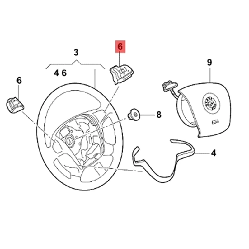 3VD919719A 3VD919719B For Skoda Kodiaq Karoq 2017-2024 Steering Wheel Multi-Function Buttons Cruise Control Switch