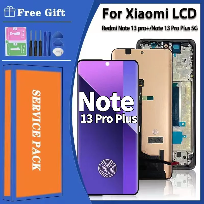 6.67“ AMOLED for Xiaomi Redmi Note 13 Pro+ Plus 5G 23090RA98C 23090RA98G Lcd Display Touch Screen Digitizer Assembly