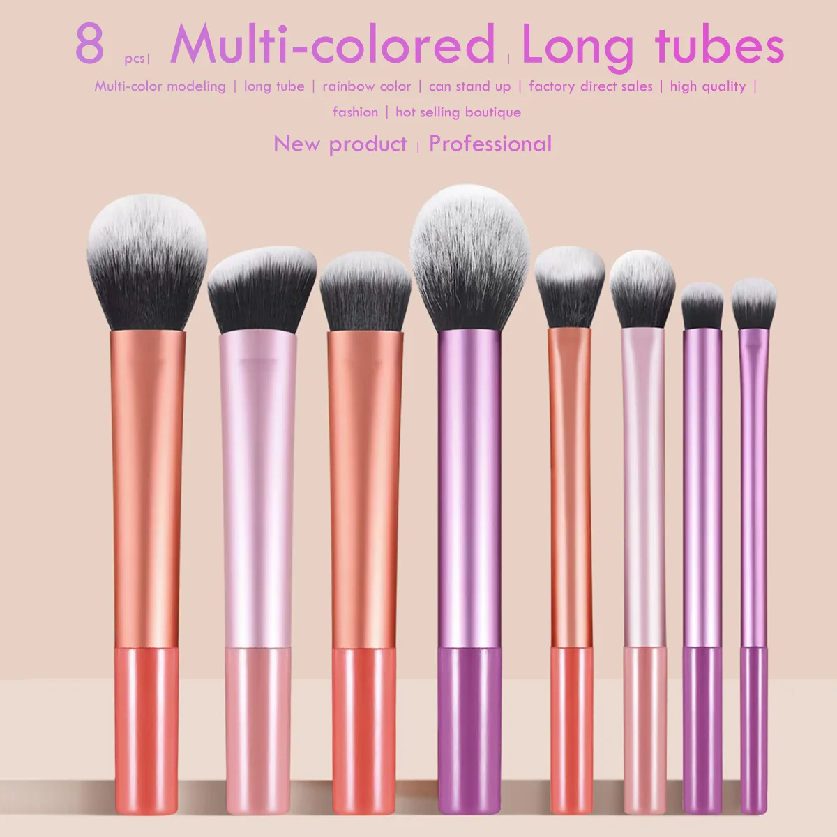Regalo de Navidad, 8 Uds., Kit de brochas de maquillaje, pelo sintético suave, brochas de maquillaje, base, colorete, sombra de ojos, herramientas de maquillaje cosmético