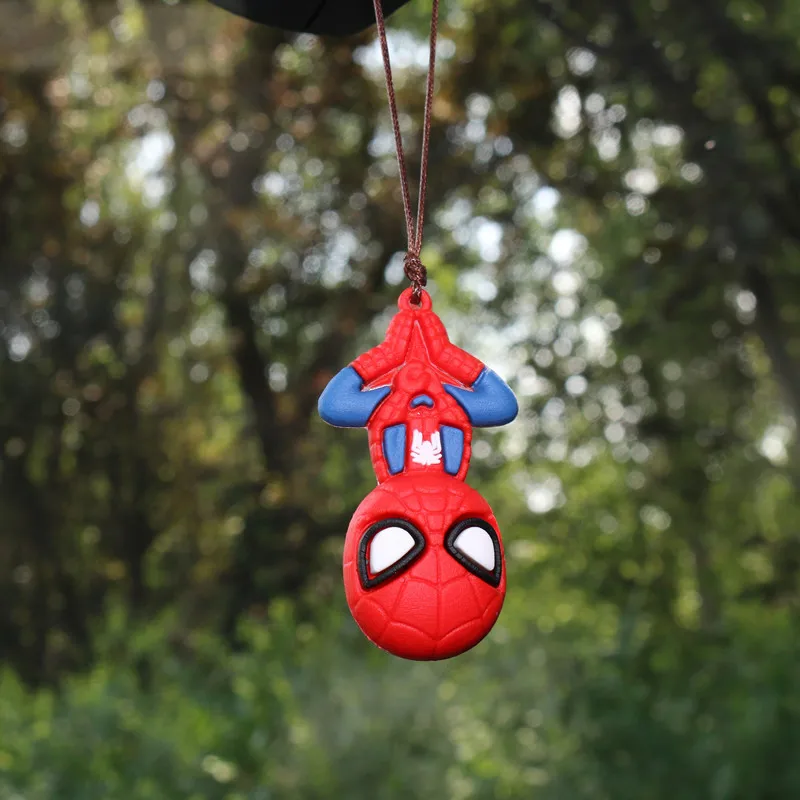 Anime Spider-Man Q Version Kawaii Action Figure PVC Model Toys Doll Car Rearview Mirror Pendant Decoration Collectible Gifts