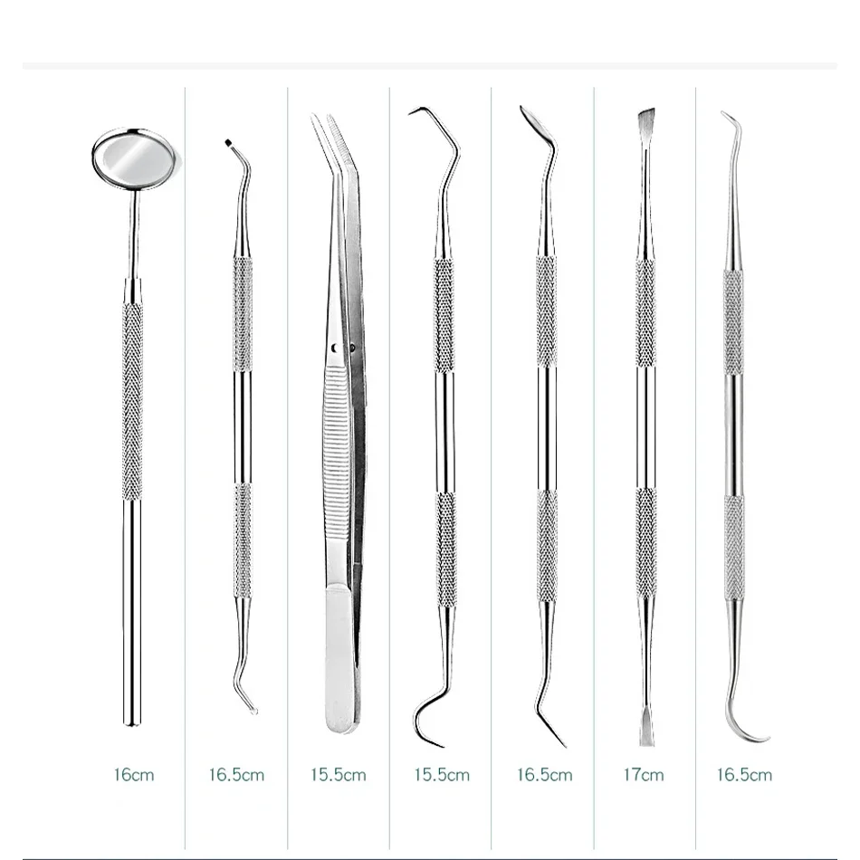 Dentist Tartar Scraper Scaler Sickle Shape Dental Equipment Calculus Plaque Remover Teeth Cleaning Set Dental Hygiene Tool