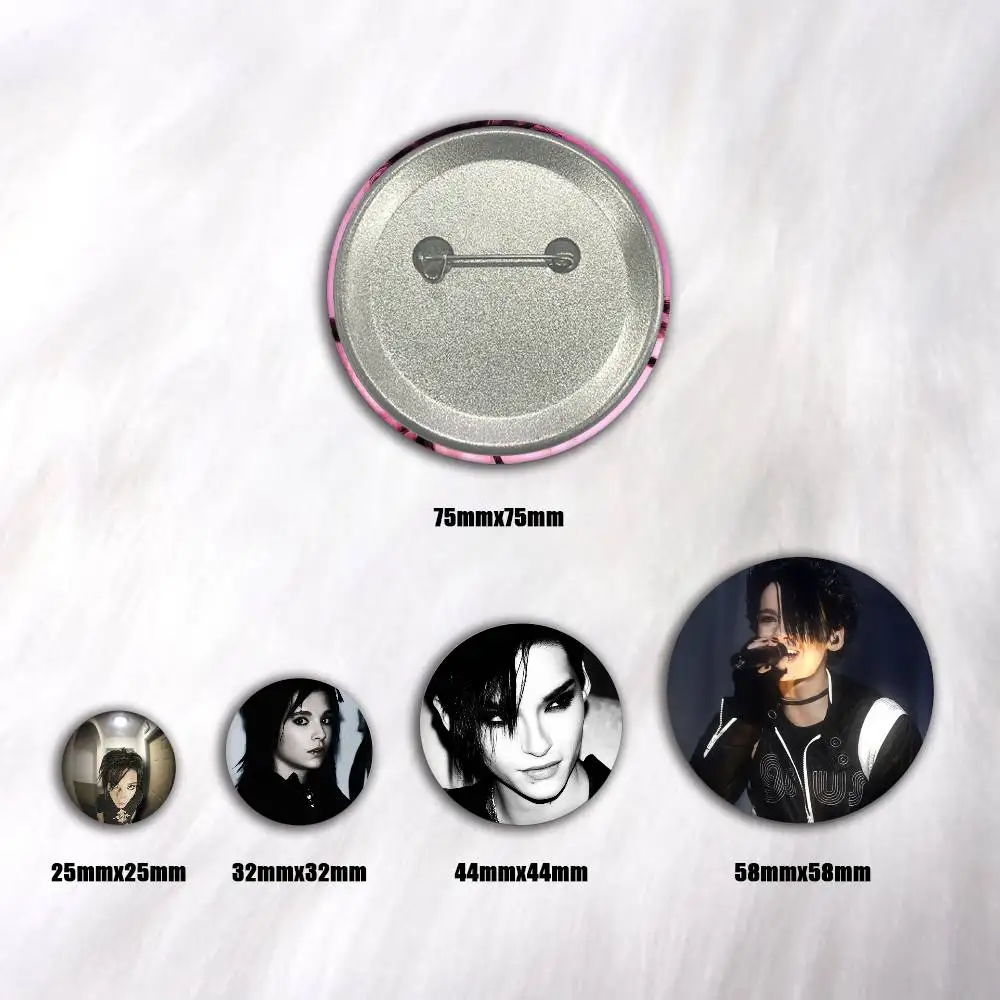 A-Tokio Hotel Bill Kaulitz 75x75 25x25 Mm Cartoon Round Brooches On Backpack Shirt Accessories Jewelry Badge Gift For Friends