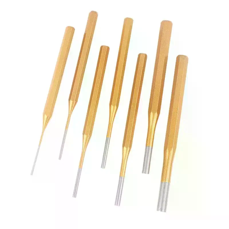 2-10mm Brass Roll Pin Punch Set 2-10mm Heavy Duty Remover Chisel Cone Machinery Repair Hand Tool view 4