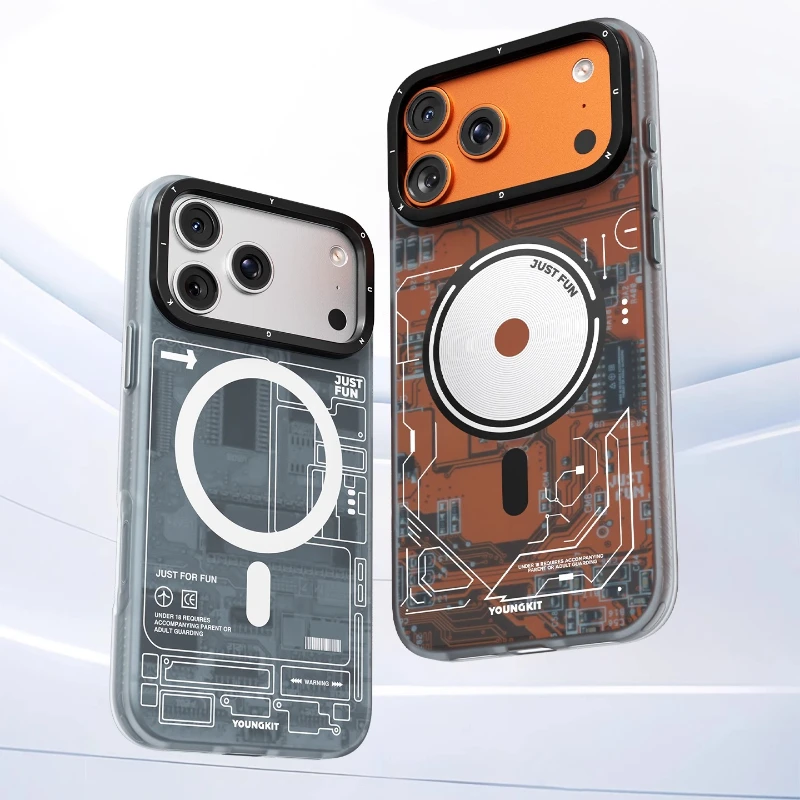 

YOUNGKIT Магнитный чехол для телефона с полным покрытием, кнопка камеры, защитный чехол от падения для IPhone 17promax