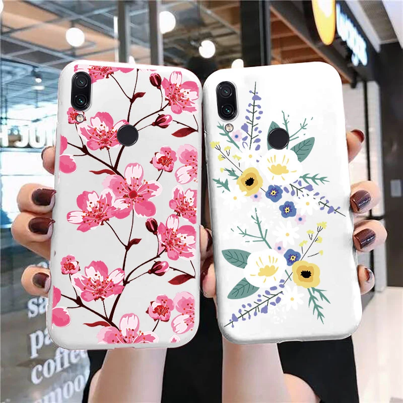 Vintage Flowers Leaves Plant Rose Phone Case For Xiaomi Redmi Note 7 Pro 7S 7 Siling Shockproof Fundas Silicone TPU Back Cover