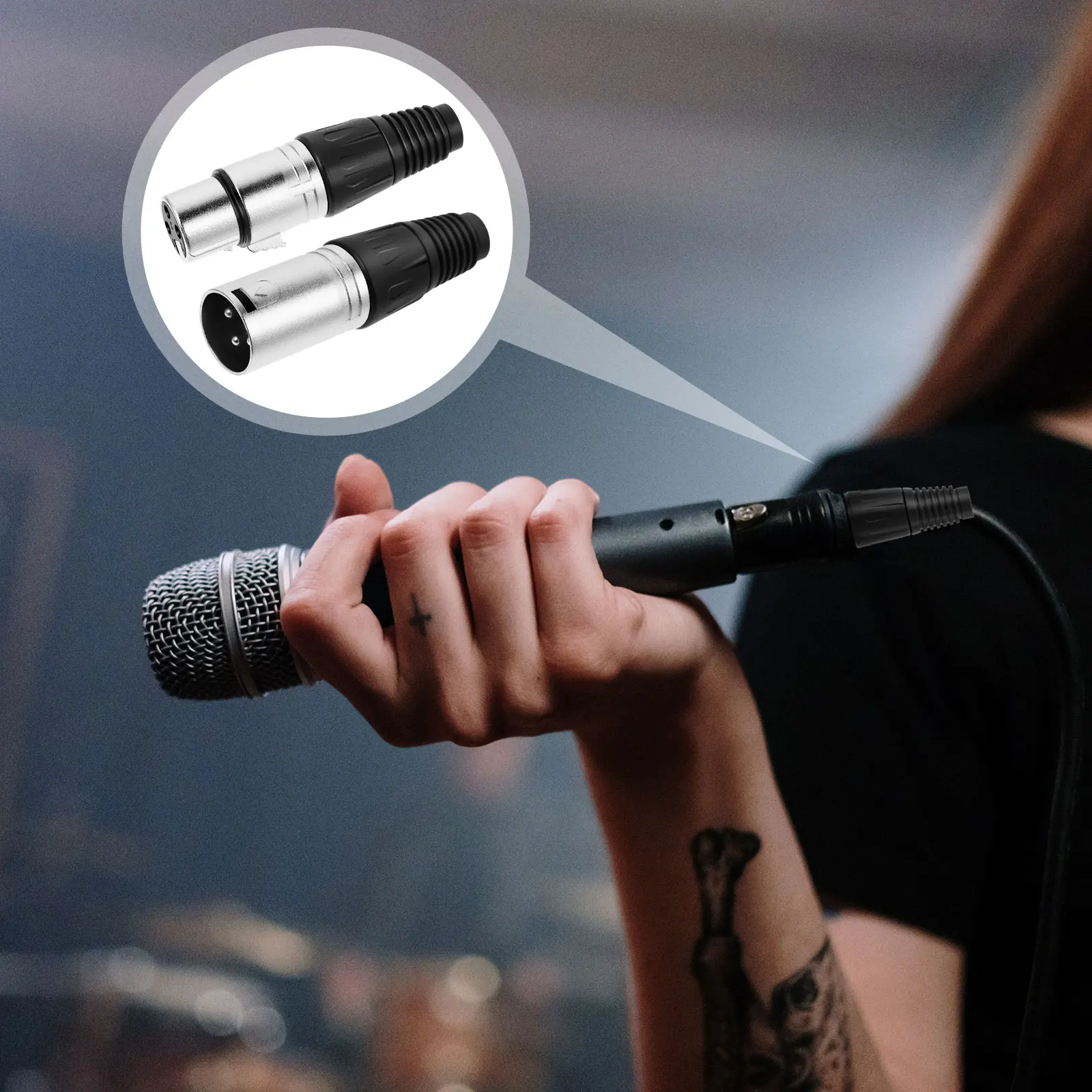 

XLR Male Female Connector Plug Socket DIY Microphone Cable Zinc Alloy Audio Equipment Noise Shielded Durable