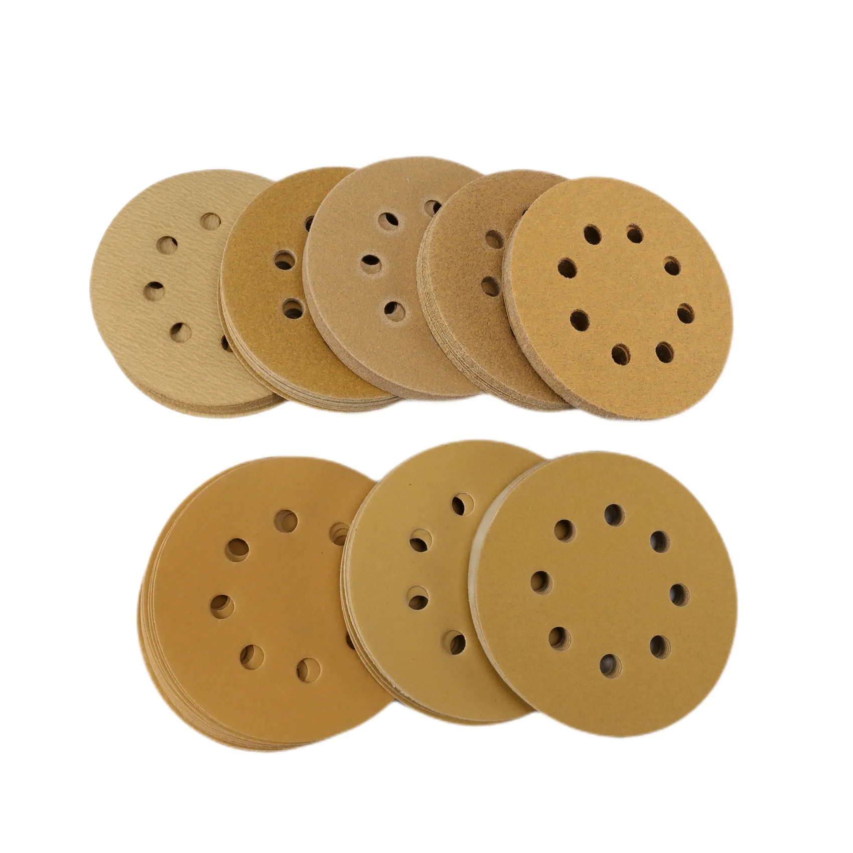 96PCS 5 Inch 8 Holes Round Detail Sander Sandpaper Sanding Paper Dustless Hook 60/80/120/150/ 220/320/400/600 Grits