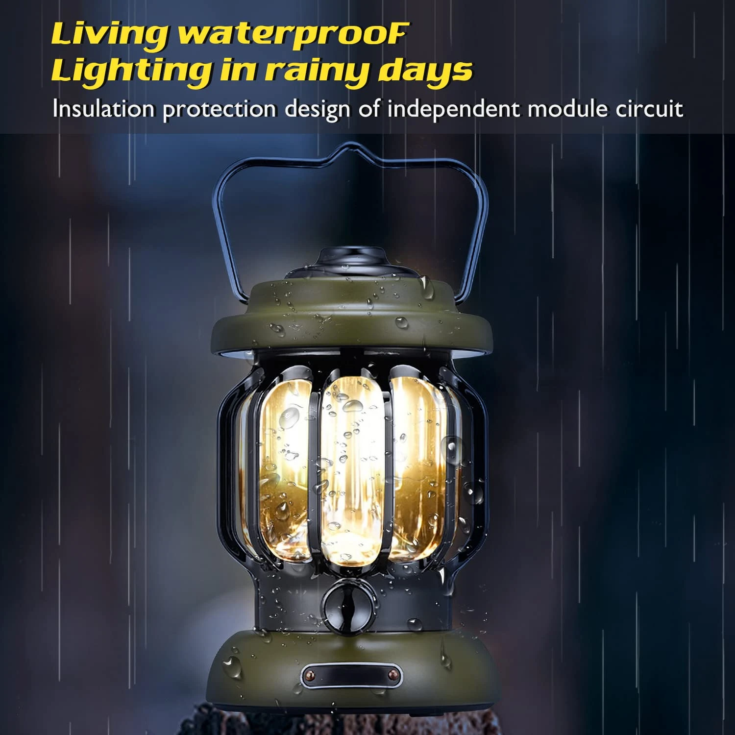 LED Camping Lantern,Rechargeable Retro Metal Camping Light,Battery Powered Candle Lamp ,Portable Waterpoor Outdoor Tent Bulb