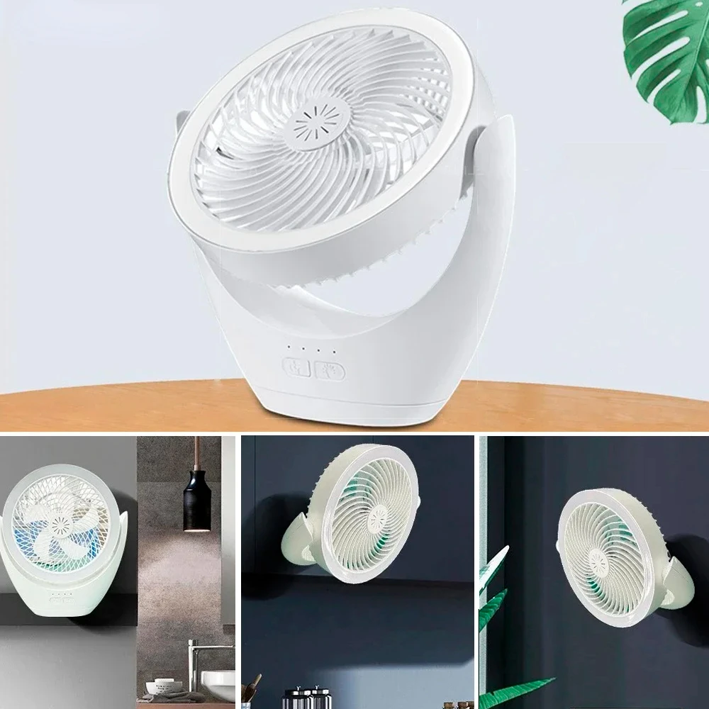 LED Fan Lamp Camping Fan Rechargeable Desktop Portable Wireless Ceiling Fan Light Multi scenario usage With Hooks Led Light