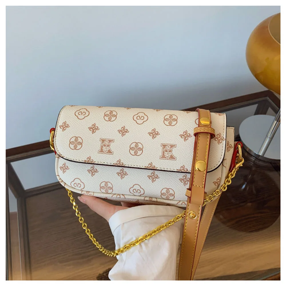 

Fashion small square bag - vintage print, versatile, color-matching chain shoulder bag or crossbody bag
