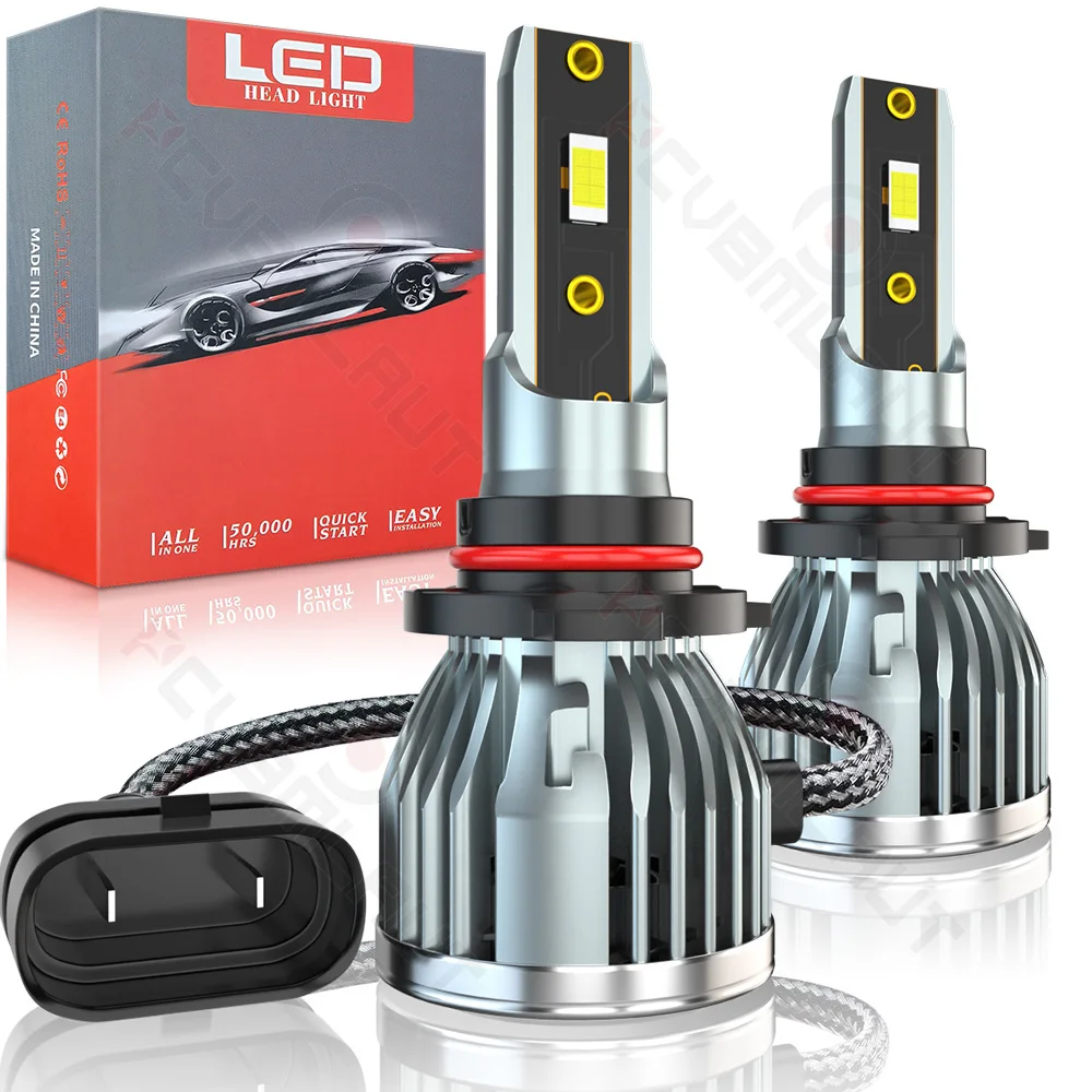 

PCVBMLAUT 2PCS Car lights H7 H4 9005 9006 9007 9008 Super Bright LED Headlights High Low Beam Fog Light Bulb White 6000K