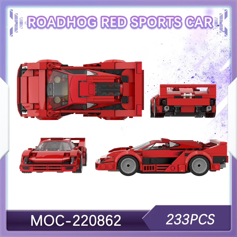 

233PCS Speed Champions Roadhog Red Sports Car Building Block Model Brick Classic Popular Garage Set Creative Gifts MOC-220862