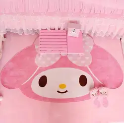 Anime Melody Girl Heart Carpet Kuromi Bedside Blanket Floor Mat Dressing Table Cushion Girly Bedroom Decorative Pad Sanrio Plush