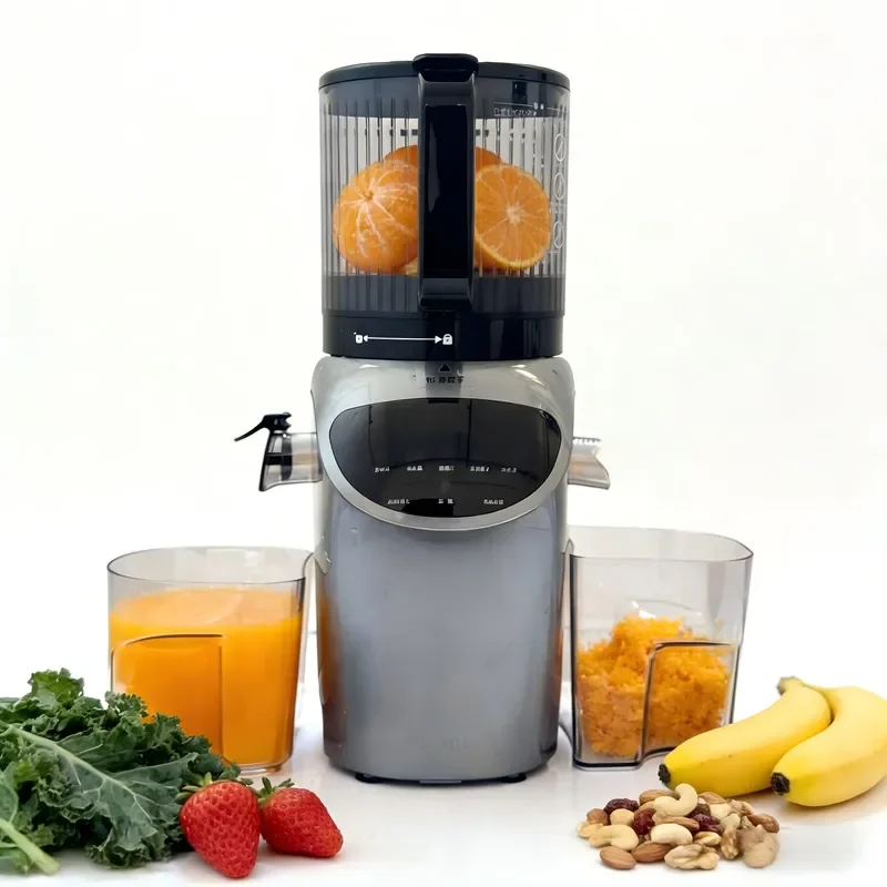 6.3 Inch Electric Slow Juicer 350W Stainless Steel Cold Press Extractor High Yield Self Cleaning Large Mouth Fruit Vegetable