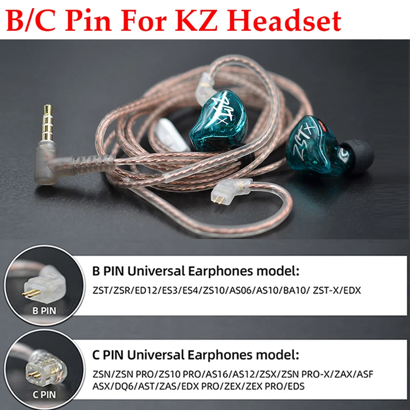 KZ Earphones Cord 8 Strands Gold Silver & Copper Cube Mixed Upgrade Cable Headset Wire B/C Pin For EDX PRO ZES ZEX PRO ZSX DQ6S