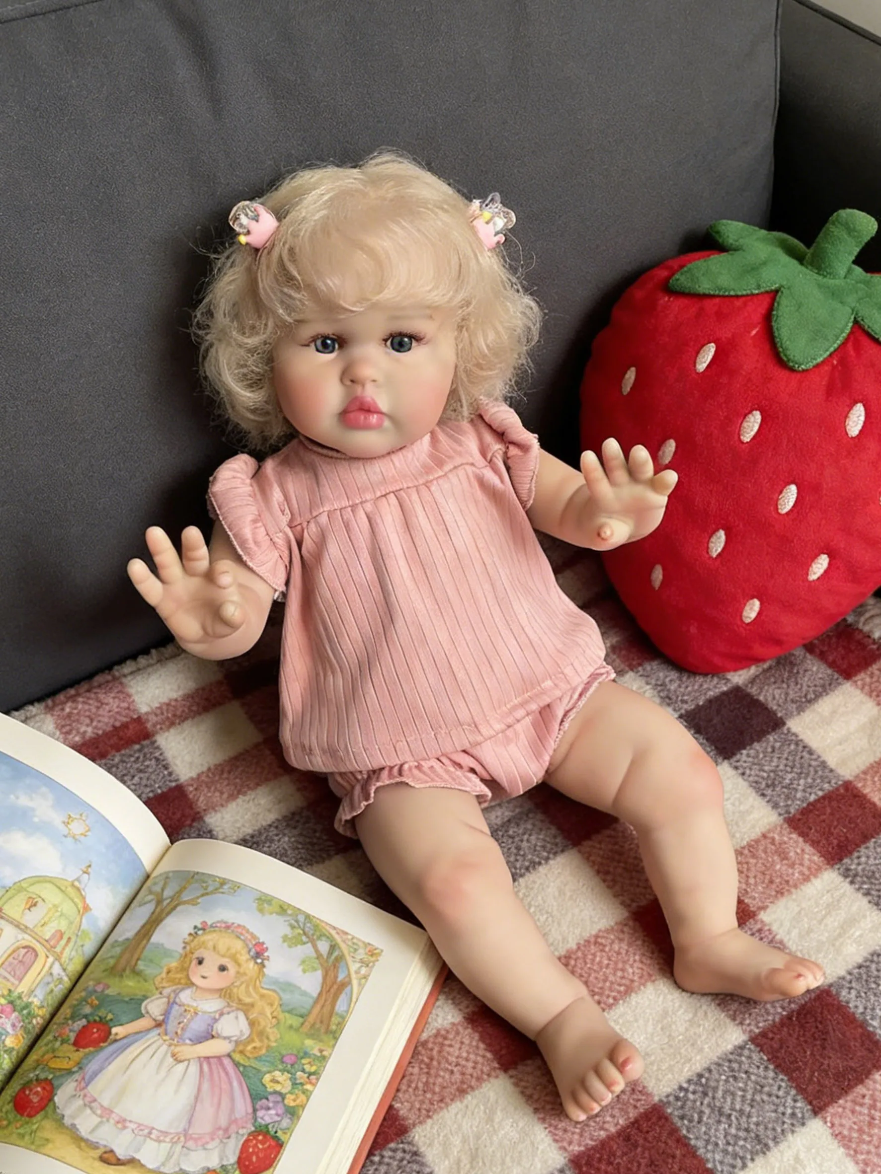 22 inch meerdere lagen schilderen zichtbare aderen handgeworteld haar mooie pasgeboren Ellie zachte doek lichaam levensechte peuter herboren pop