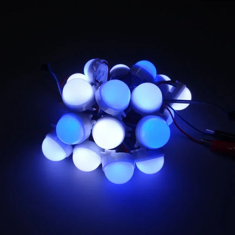 20pcs /Lot DC12V WS2811 Diffused LED Pixel Module Full Color 3 LEDs 5050 RGB led lamp string D30 modules waterproof IP68