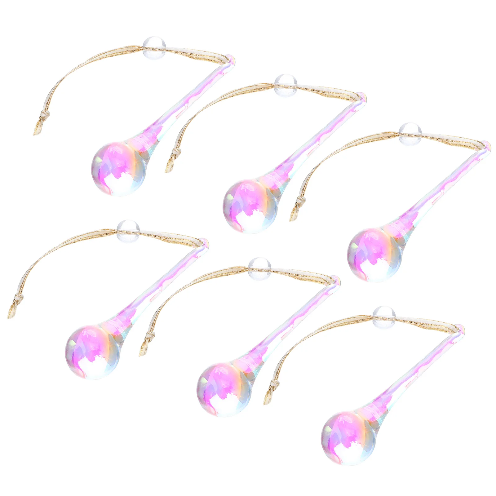 

6 Pcs Christmas Teardrop Ornaments Party Supplies Tree Crystal Decorations Raindrop Christam Hanging