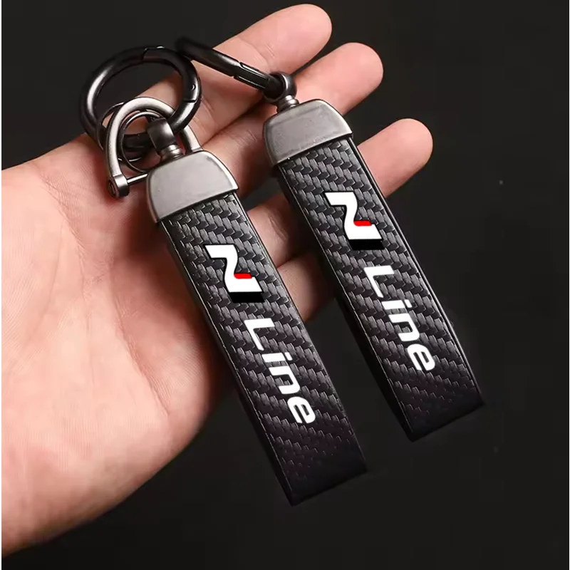 

Carbon fiber Leather Car Keyring Exquisite Anti-lost Car Keychain For Hyundai Tucson IX35 SantaFe Elantra I10 I20 I30 I40