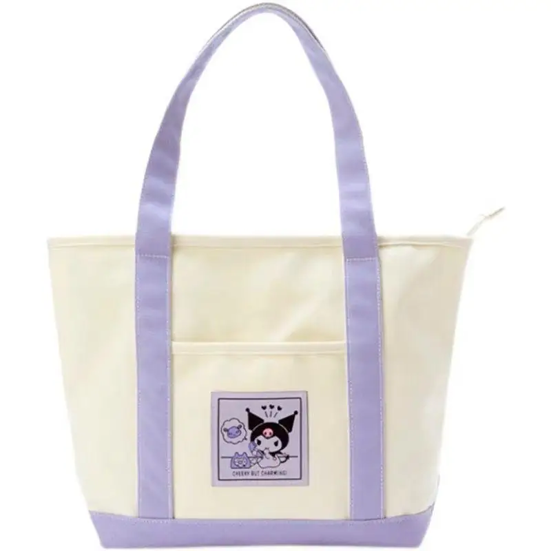 Bolso de hombro tipo bandolera Kawaii Melody Hello Kitty kuromi meiledi Sanrio, bolso de gran capacidad, bolso de equipaje para mujer, feliz al aire libre