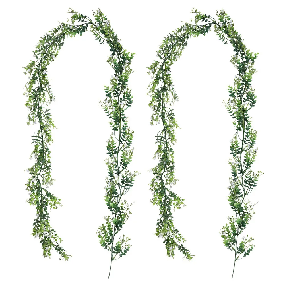 

2 Pcs Artificial Eucalyptus Garland Simulation Plant Decor Greenery Hanging Vine Stems Fake Flowers Home Decoration