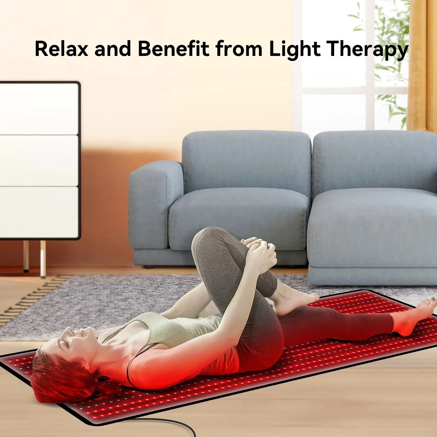 Red Far Infrared Light Therapy Mat for Body Relax and Pain Relief Applying in Fully Body Body Care Massage