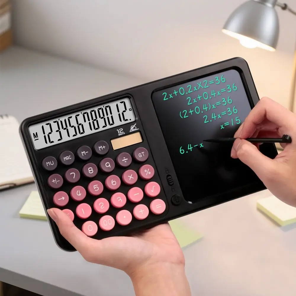 12-Digit Solar Calculator Large LCD Display Dual Power Supply Scientific Calculator Standard Function Calculator