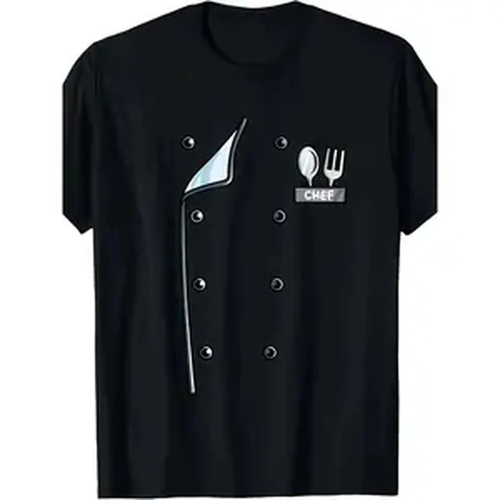 Men's & Unisex Seamless Solid Casual Round Neck Sports Top - Smooth Soft Fabric Hawaiian Short-Sleeve Breathable Cotton Clothes, Plus Size Option, Ideal for Cooking Demonstrations, Themed Parties