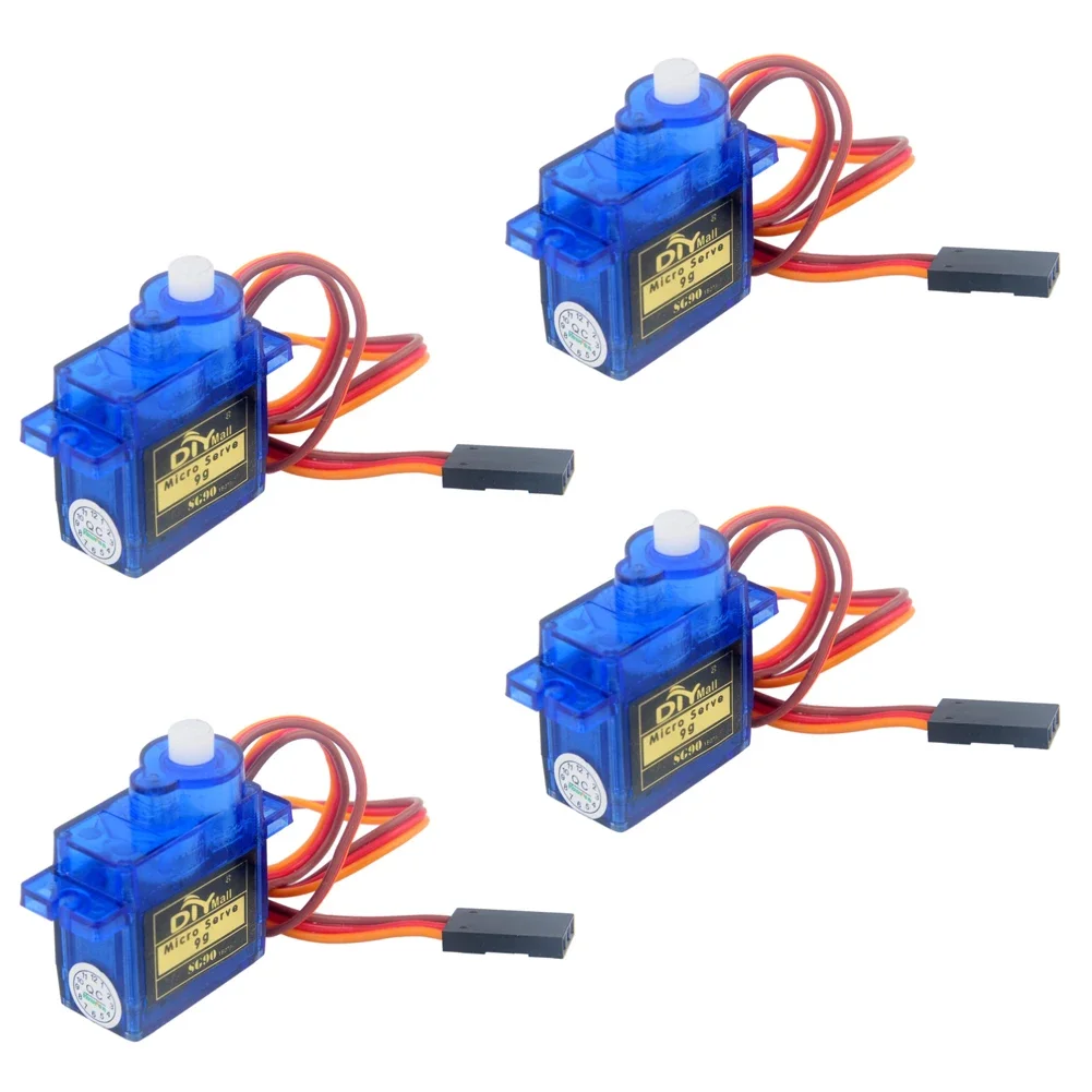 4Pcs SG90 9g mini Micro Servo 180 Degree Servo Motor For 450 RC Helicopter Airplane Car Boat Robot