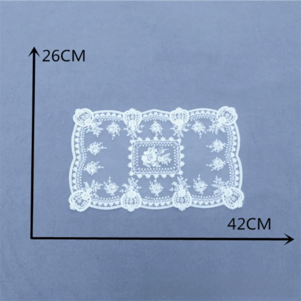 Luxury Embroidered Lace Table Mat Round Flower Embroidery Dining Table Cover Napkin Placemat Lace Table Cloth Beside Table