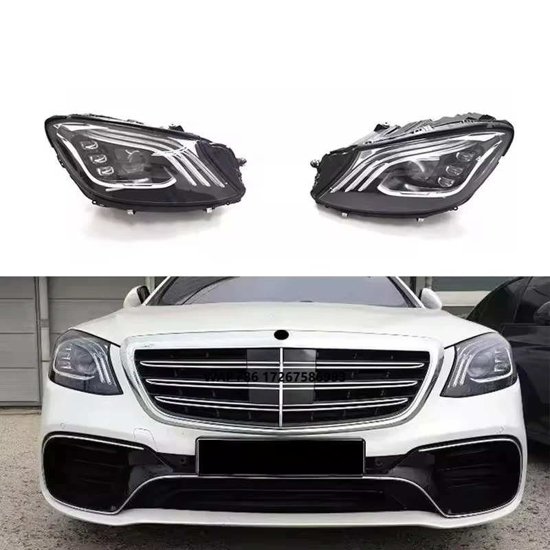 

Headlights for S-class W222 Old to New S63 S65 2014-2020 Year Car Tuning Parts Exterior Front Lamp Upgrade Parts