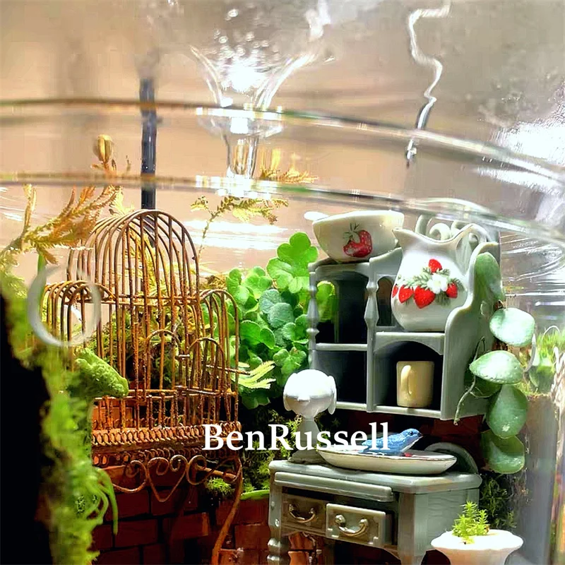 Micro Landscape Glass Bottles With Dew Collection Cover Glass Vase Landscaping Succulent Moss Bansai Landscape Glass Terrarium