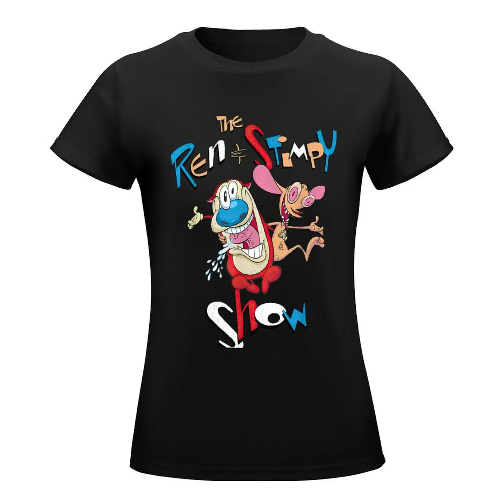 Ren And Stimpy Vintage T-Shirt tees oversized vintage clothes animal print shirt for girls Women's tops