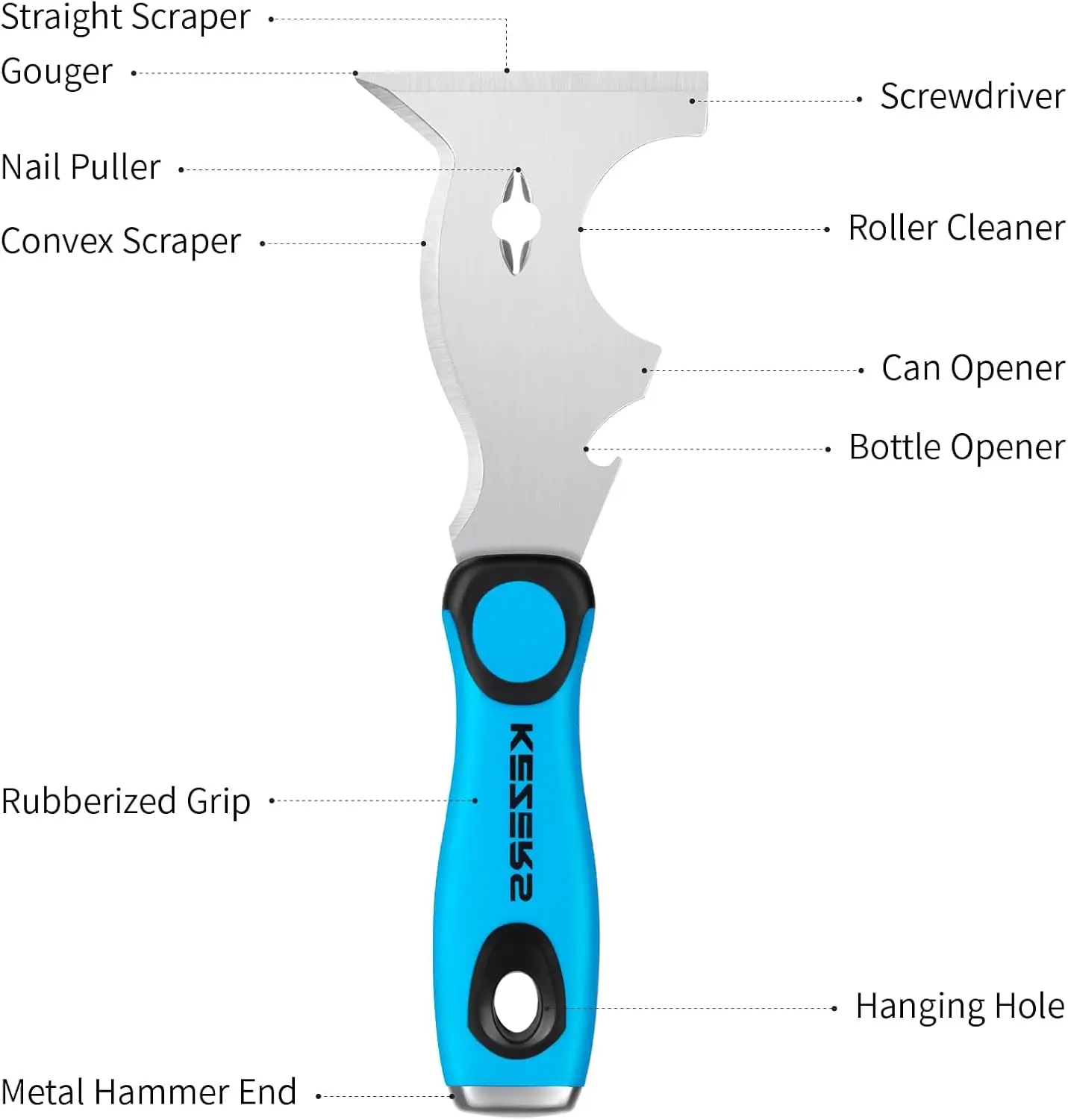 Kit de ferramentas manuais para drywall, 14 peças de aço inoxidável 1,5" 2" 4" 5" 6", faca de calafetagem, 8" 10" 12" 14", panela de lama de 14",
