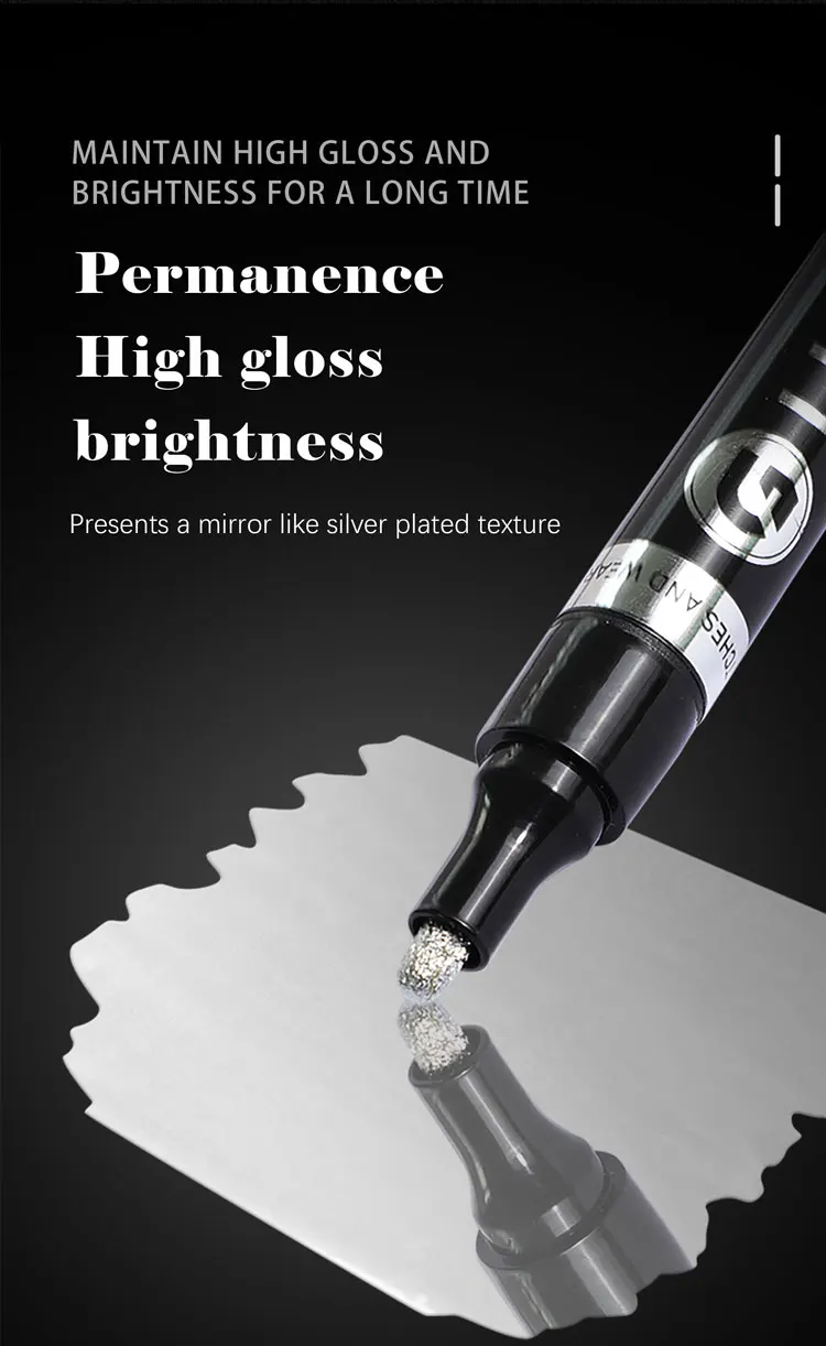 1/2 stücke Spiegel Marker Stift DIY Reflektierende Farbe Stifte Spiegel Marker Chrom Gold SILBER Marker Unterschrift Auto Styling Kunst handwerk – Detail 11