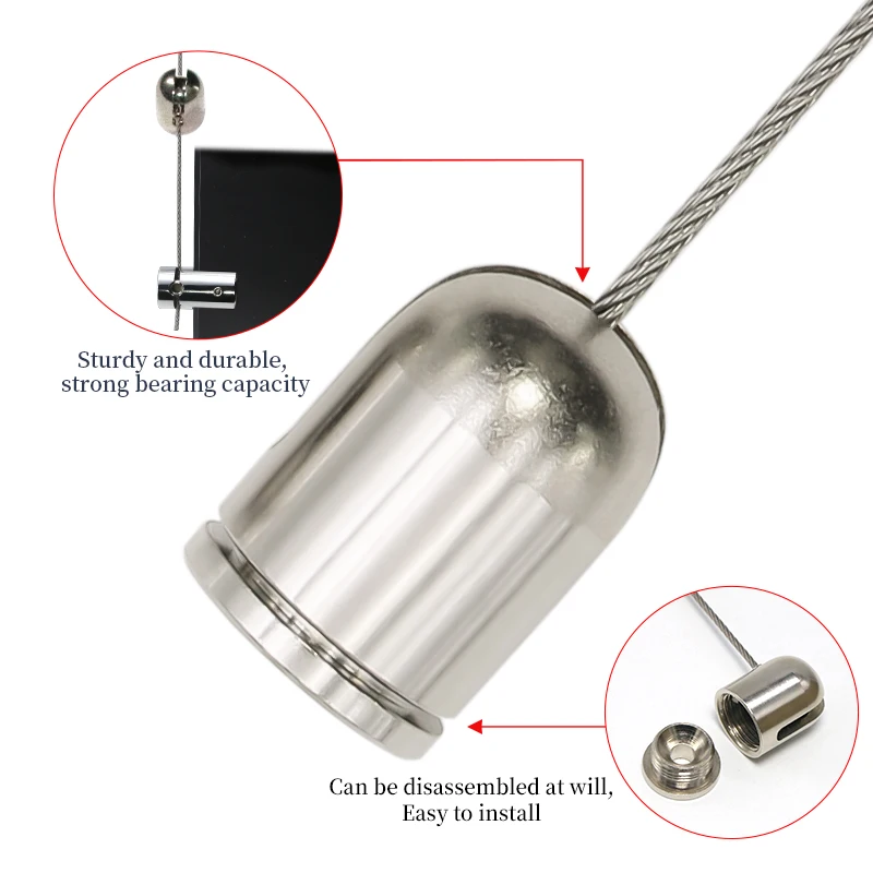 1.5mm Retractable Rope, Steel Wire Rope Hanging Picture 304 Stainless Steel Acrylic/Billboard Fixture Hanging Sling