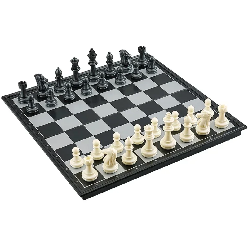 

Hot SalesChess Medium And Large Magnetic Black And White Chess Folding Chessboard Children Student Training Competition Chess