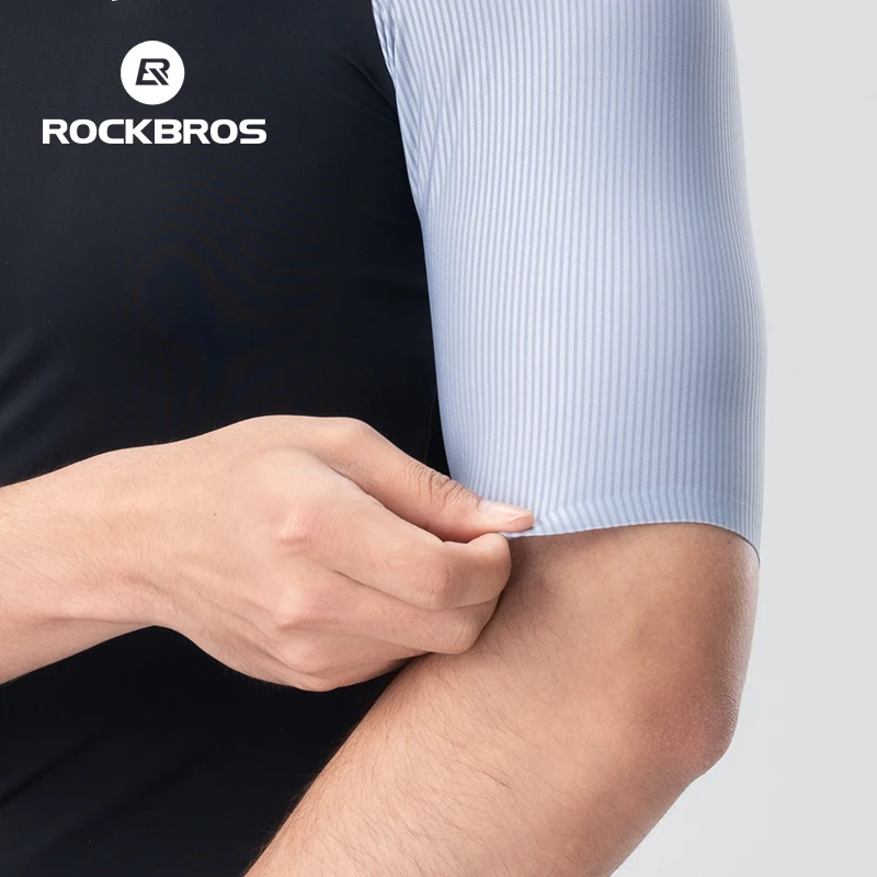 ROCKBROS Summer Cycling Jersey Short Sleeves Lightweight Breathable Quick Dry Tight Fit Maillot Men Cycling Clothing Top Dress