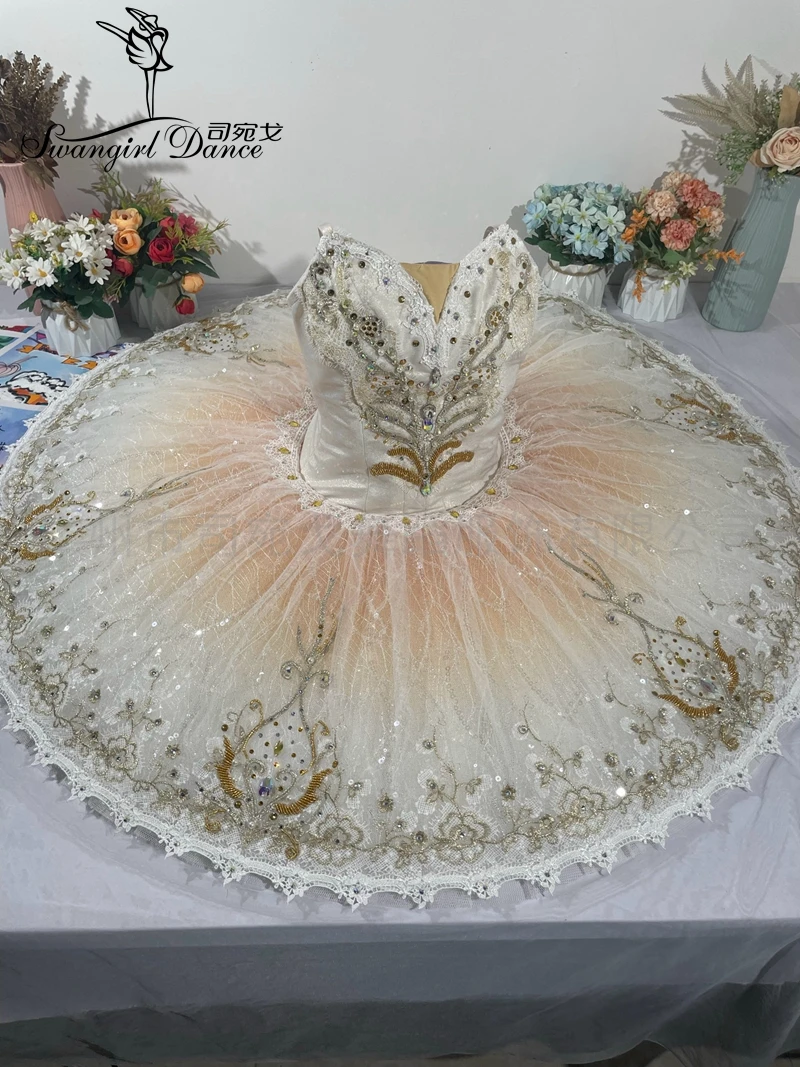 Professional Pancake Ballet Tutu para Meninas, New Champagne Color, La Esmeralda, BT4233