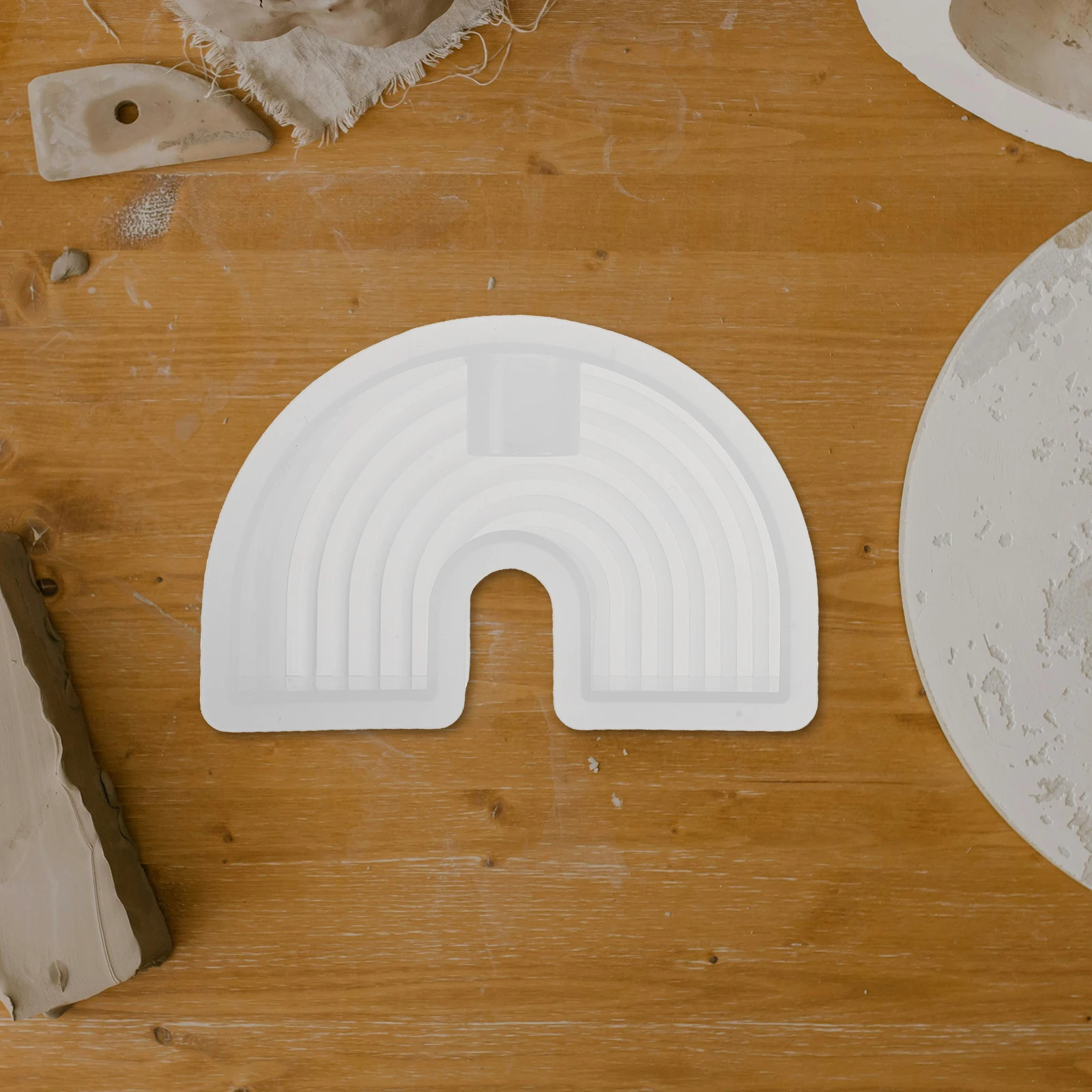 

2pcs Arch Durable Reusable Holder For Diy Home Decor Wedding Party Use Epoxy Resin Tealight Casting Flexible Wax Craft Holder