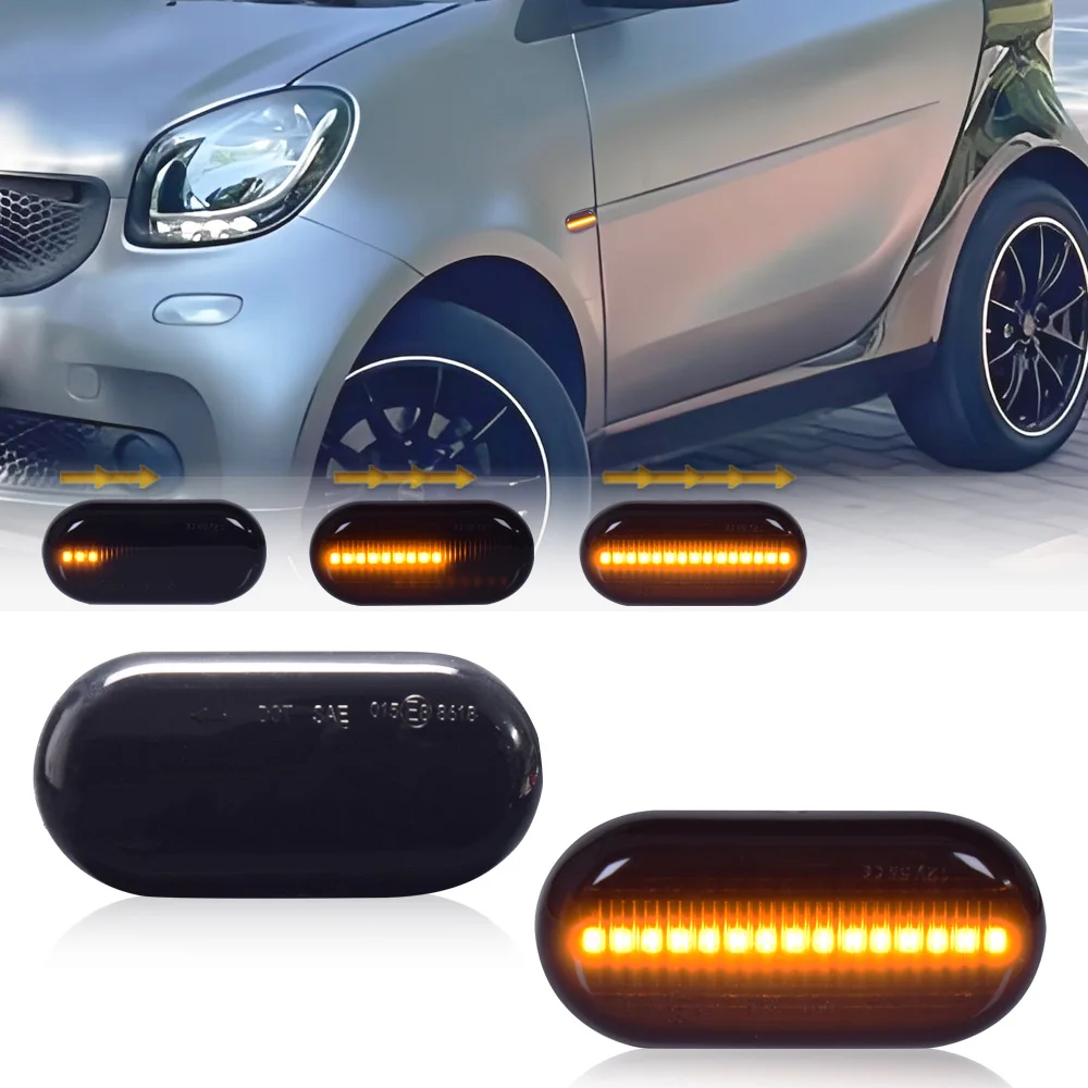 2x Led Dynamic Turn Signal Lights Side Marker For Renault Clio Trafic Kangoo Twigo Dacia Nissan Interstar Primastar Opel MOVANO