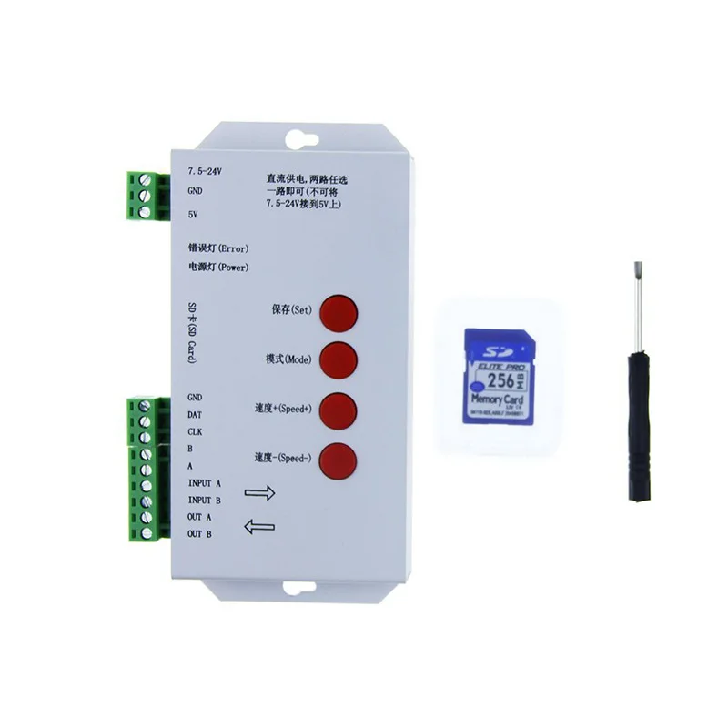 T-1000S Program LED controller K1000C WS2812B,WS2811,APA102,T1000S WS2813 2048 Pixels Controller DC5-24V