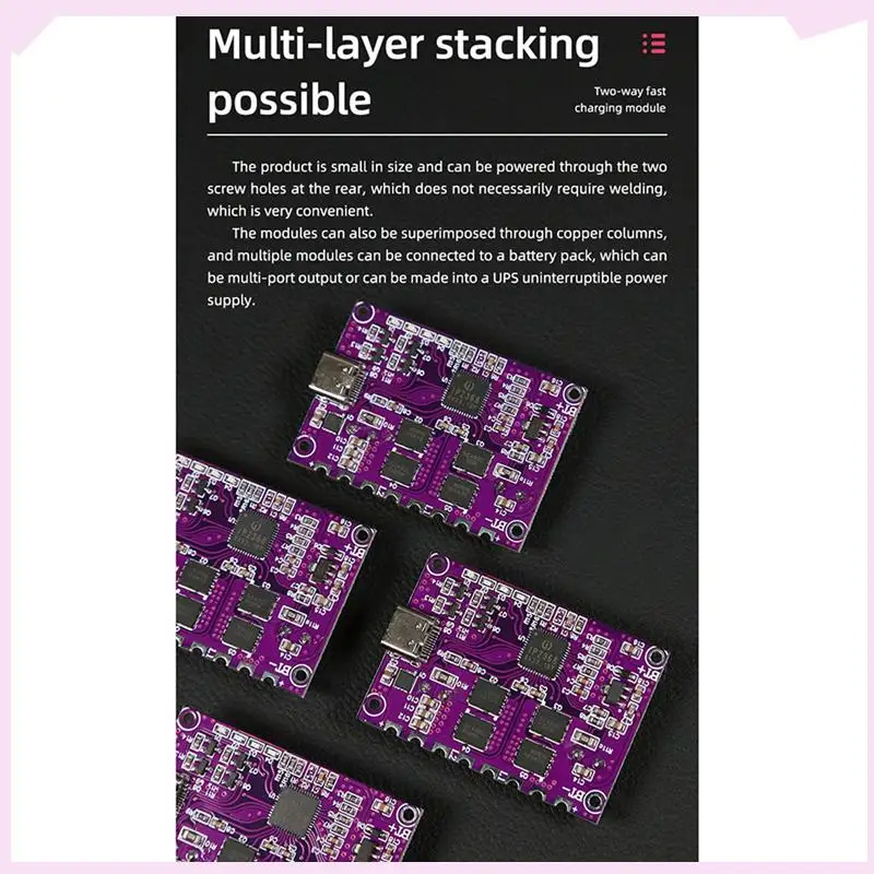 B24B 2X IP2368 Bidirectional 100W Fast Charging Module Buck-Boost Type-C Interface Lithium Battery Power Fast Charging Board