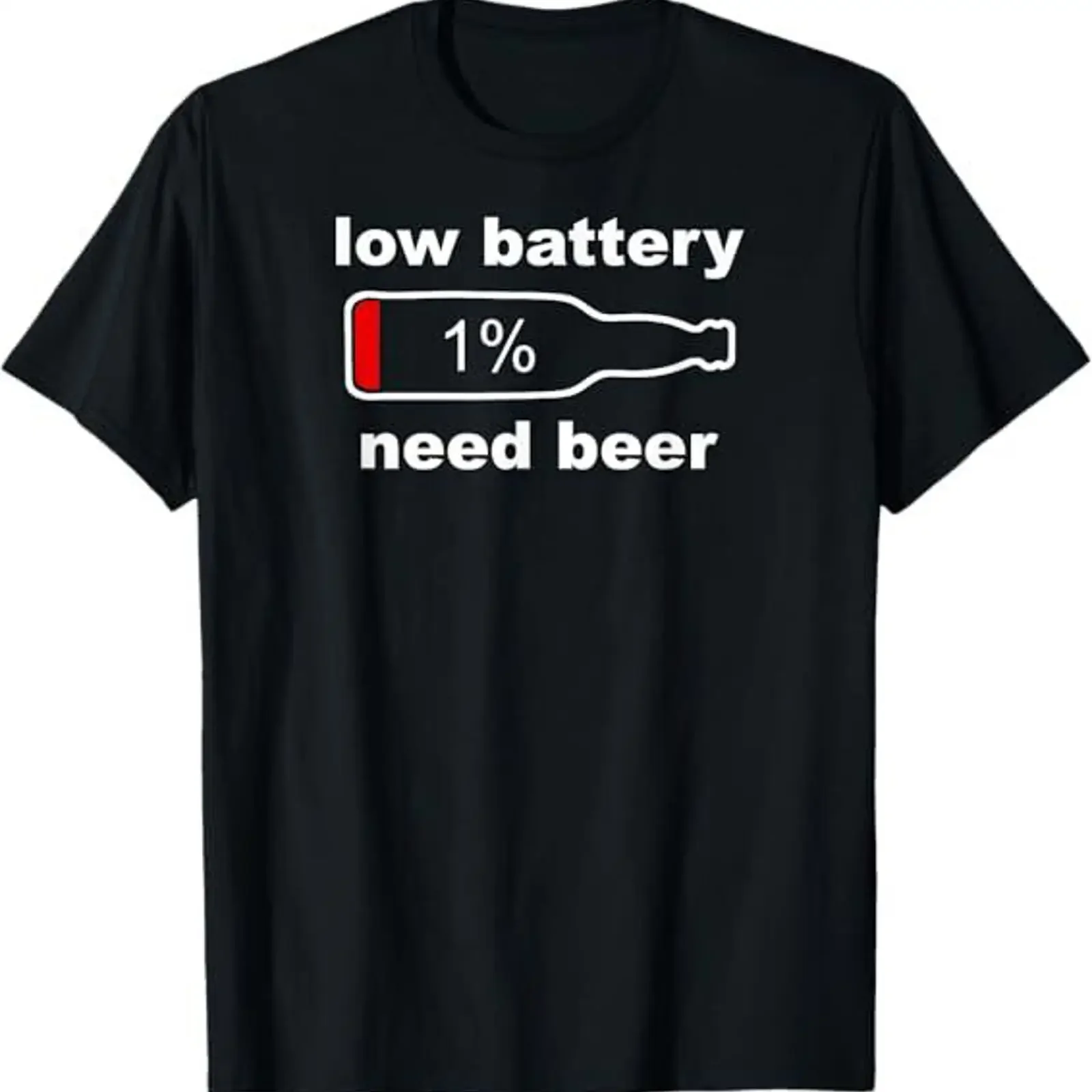 NEU LIMITIERT lustiges T Shirt Low Battery Need Bier Design beste Geschenkidee S 3XL vintage Washed streetwear Casual fashion