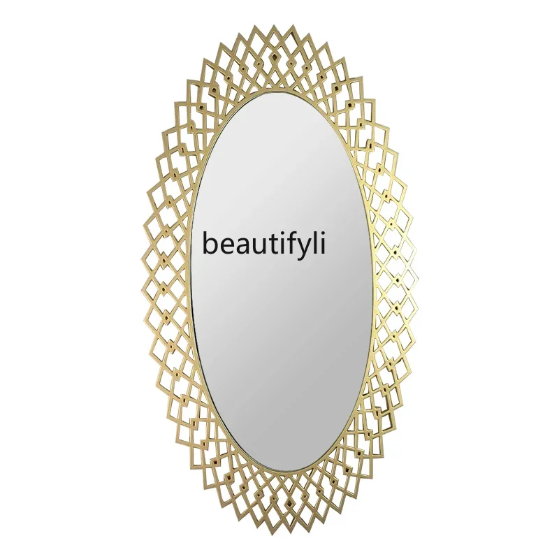 

French light luxury decorative mirror wall-mounted bathroom mirror simple entrance bathroom mirror