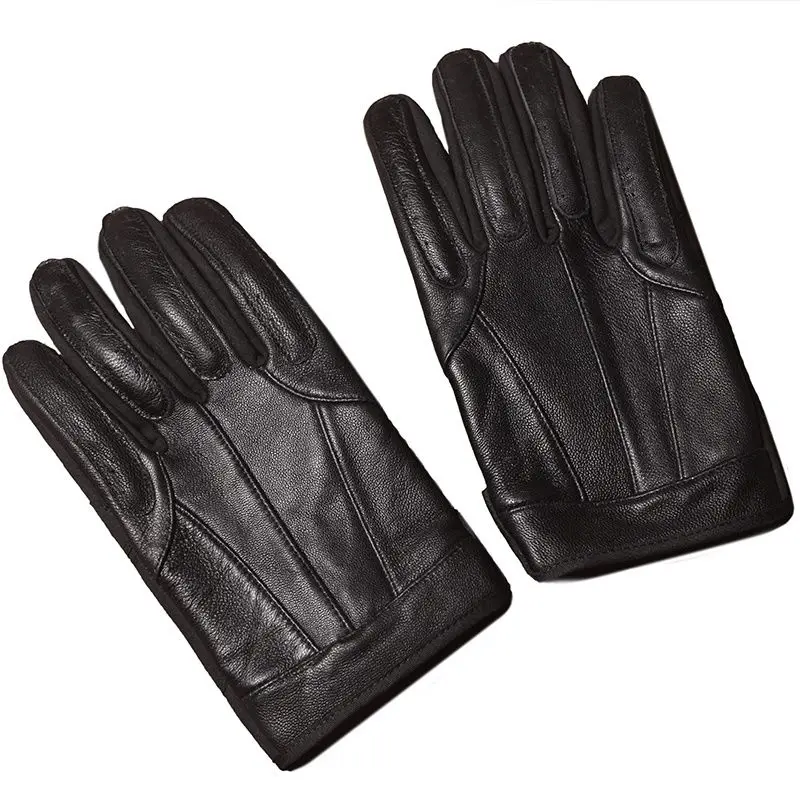 1 Pair Cycling Driving Gloves Genuine Leather Men's Sheepskin Outdoor Cycling Locomotive Motorcycle Retro Car Driving For Men