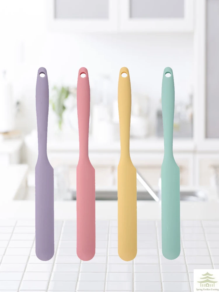Food Grade Silicone Cream Scraper Household All-in-One Long Cake Spatula Heat-Resistant Kitchen Baking Tool